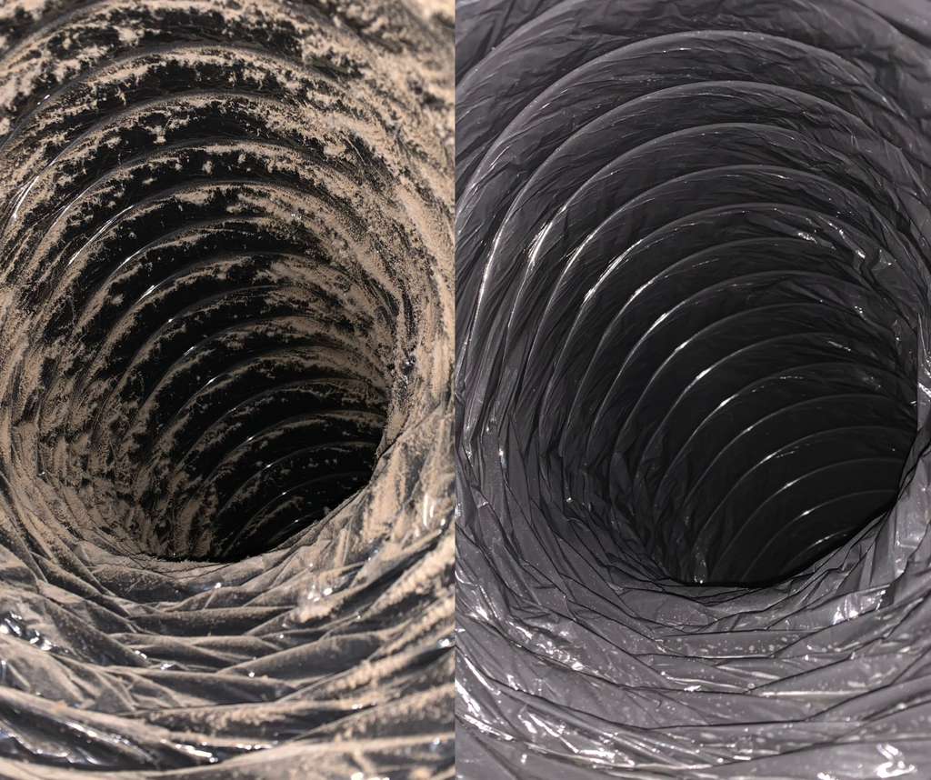 Before and after duct cleaning