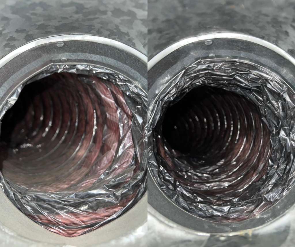 Before and after duct cleaning