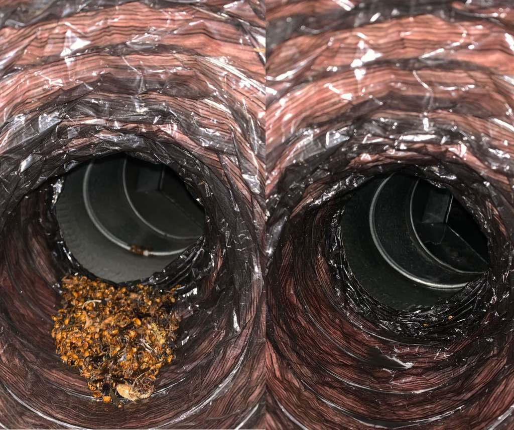 Dirty air duct before cleaning Atlanta